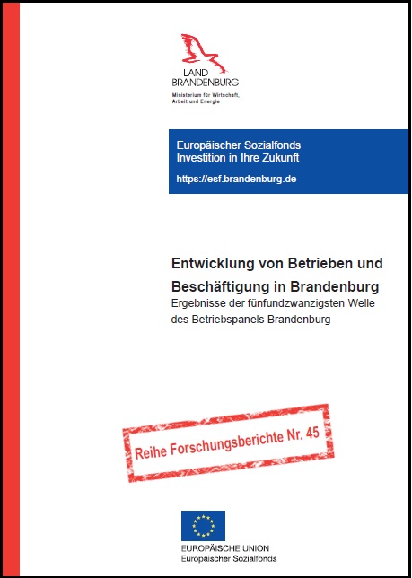 Bild vergrößern (Bild: Entwicklung von Betrieben und Beschäftigung in Brandenburg: Ergebnisse der 25. Welle des Betriebspanels Brandenburg)