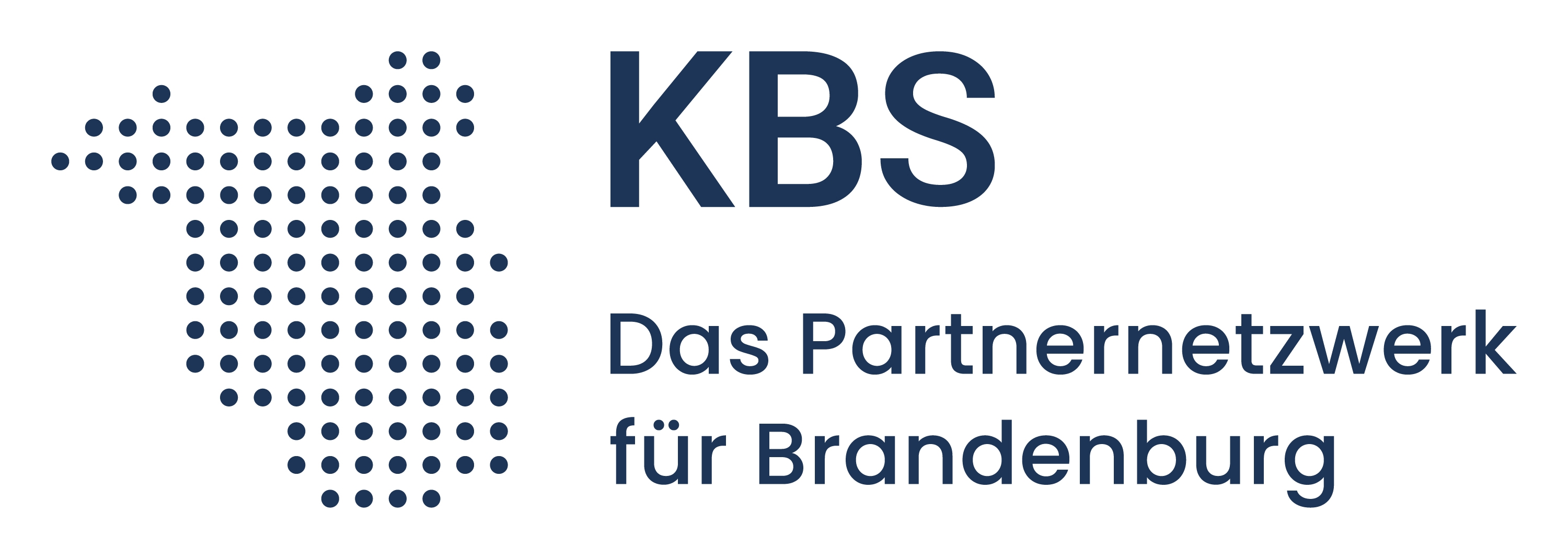 Logo des KBS Partnernetzwerks bestehend aus der Wortmarke und vielen Punkten, die so angeordnet sind, dass sie die Form Brandenburgs ergeben