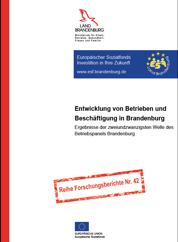 Bild vergrößern (Bild: Entwicklung von Betrieben und Beschäftigung in Brandenburg - Ergebnisse der 22. Welle des Betriebspanels Brandenburg)